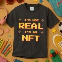 I'm Not Real I'm An NFT Kids T-Shirt thumb 3