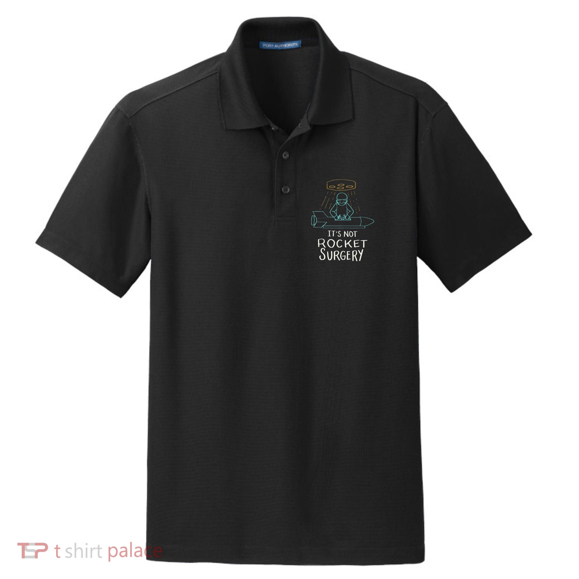 It's Not Rocket Surgery Funny Doctor Pun Dry Zone Grid Polo