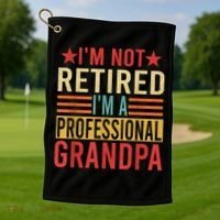 IM Not Retired IM A Professional Grandpa Golf Towel thumb 1