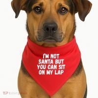 Im Not Santa But You Can Sit On My Lap Funny USA-Made Doggie Bandana thumb 1
