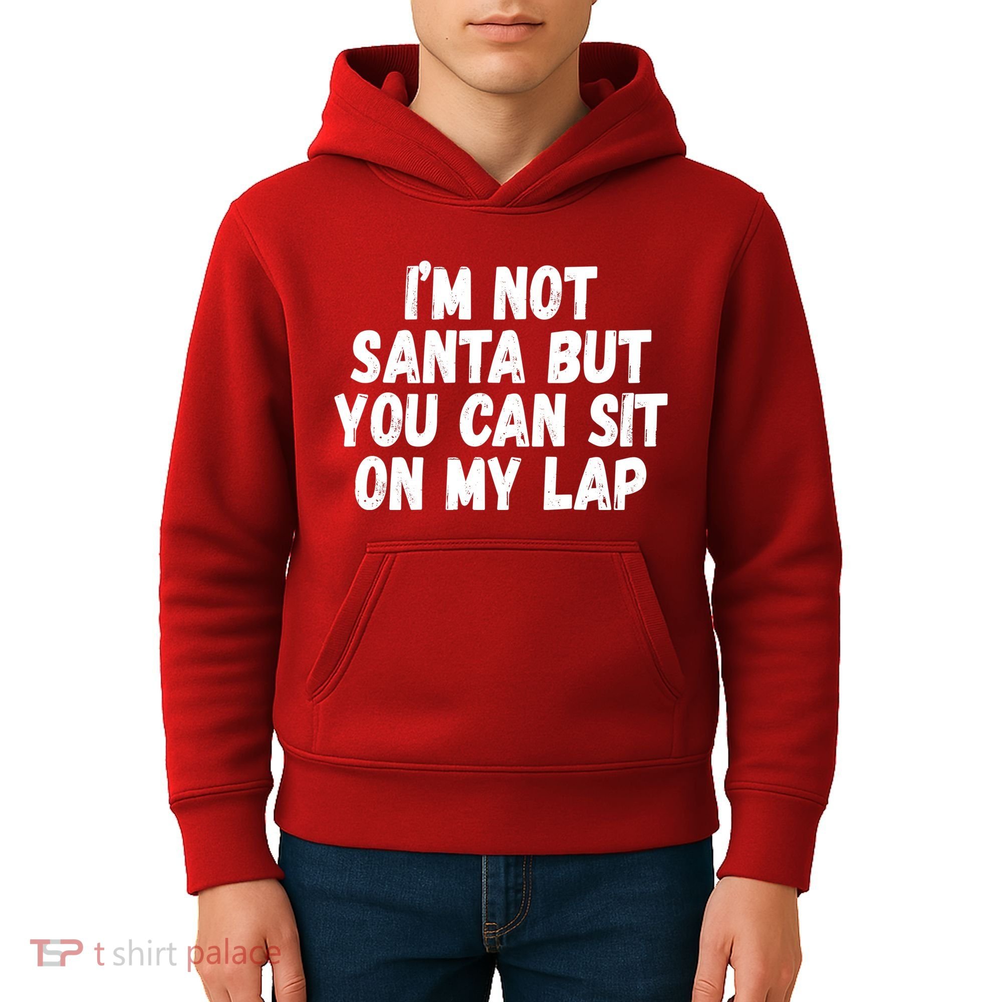 Im Not Santa But You Can Sit On My Lap Funny Kids Hoodie