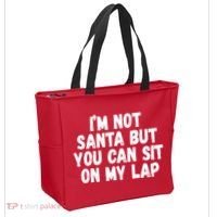 Im Not Santa But You Can Sit On My Lap Funny Tote Bag thumb 2