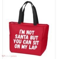 Im Not Santa But You Can Sit On My Lap Funny Tote Bag thumb 3