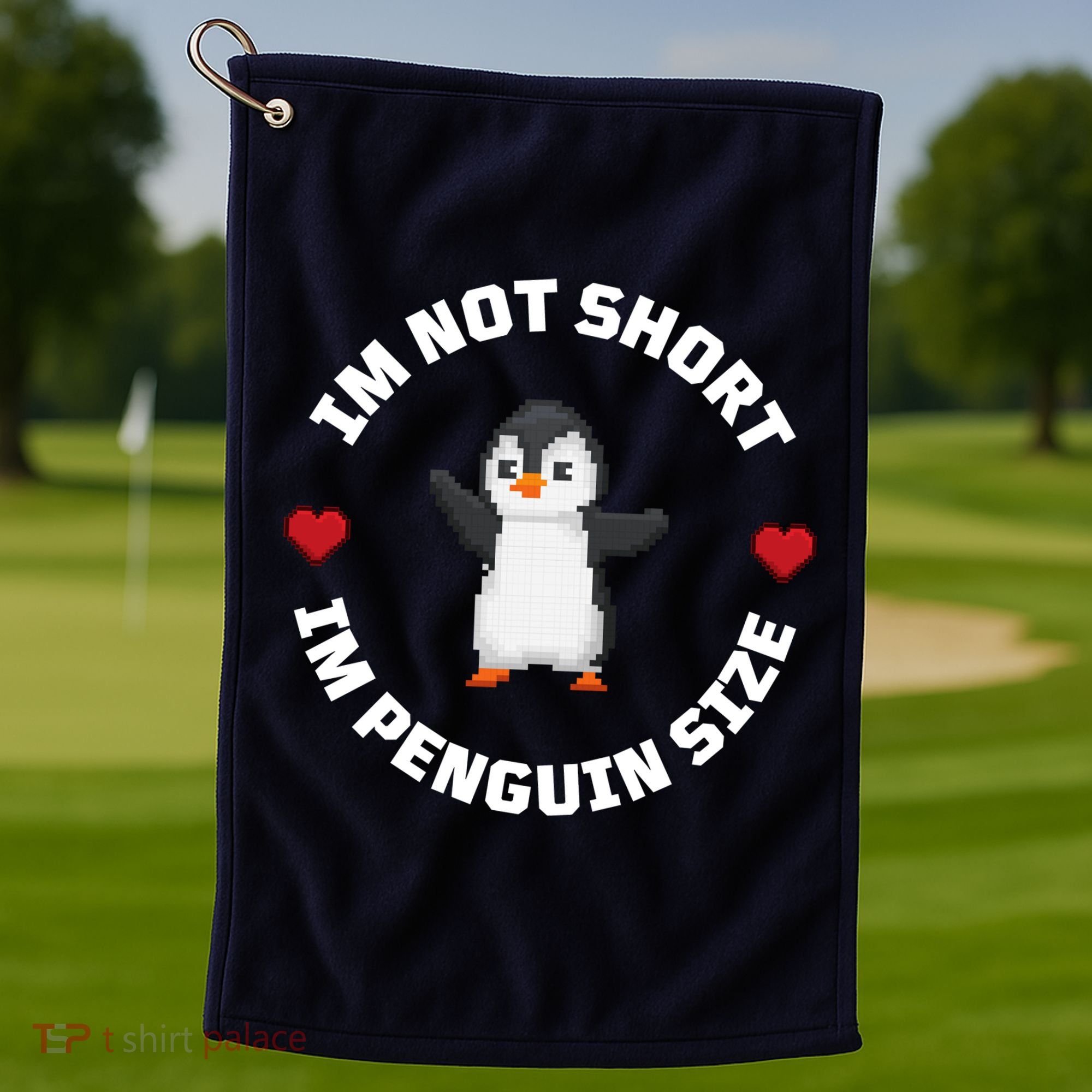 I'm Not Short I'm Penguin Size Golf Towel