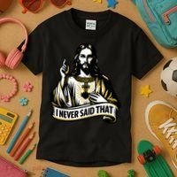 I NEVER SAID THAT Jesus Christ Kids T-Shirt thumb 3