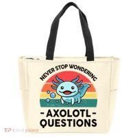 I Never Stop Axolotl Question Wondering Kids Axolotl Tote Bag thumb 0