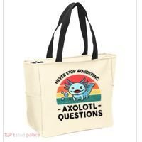 I Never Stop Axolotl Question Wondering Kids Axolotl Tote Bag thumb 2