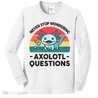 I Never Stop Axolotl Question Wondering Kids Axolotl Kids Long Sleeve Shirt thumb 0