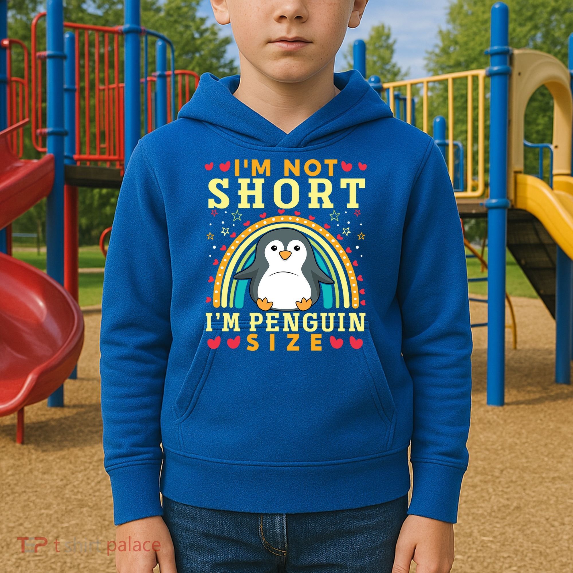 I'm Not Short I'm Penguin Size Funny Penguin Animal Lover  Kids Hoodie