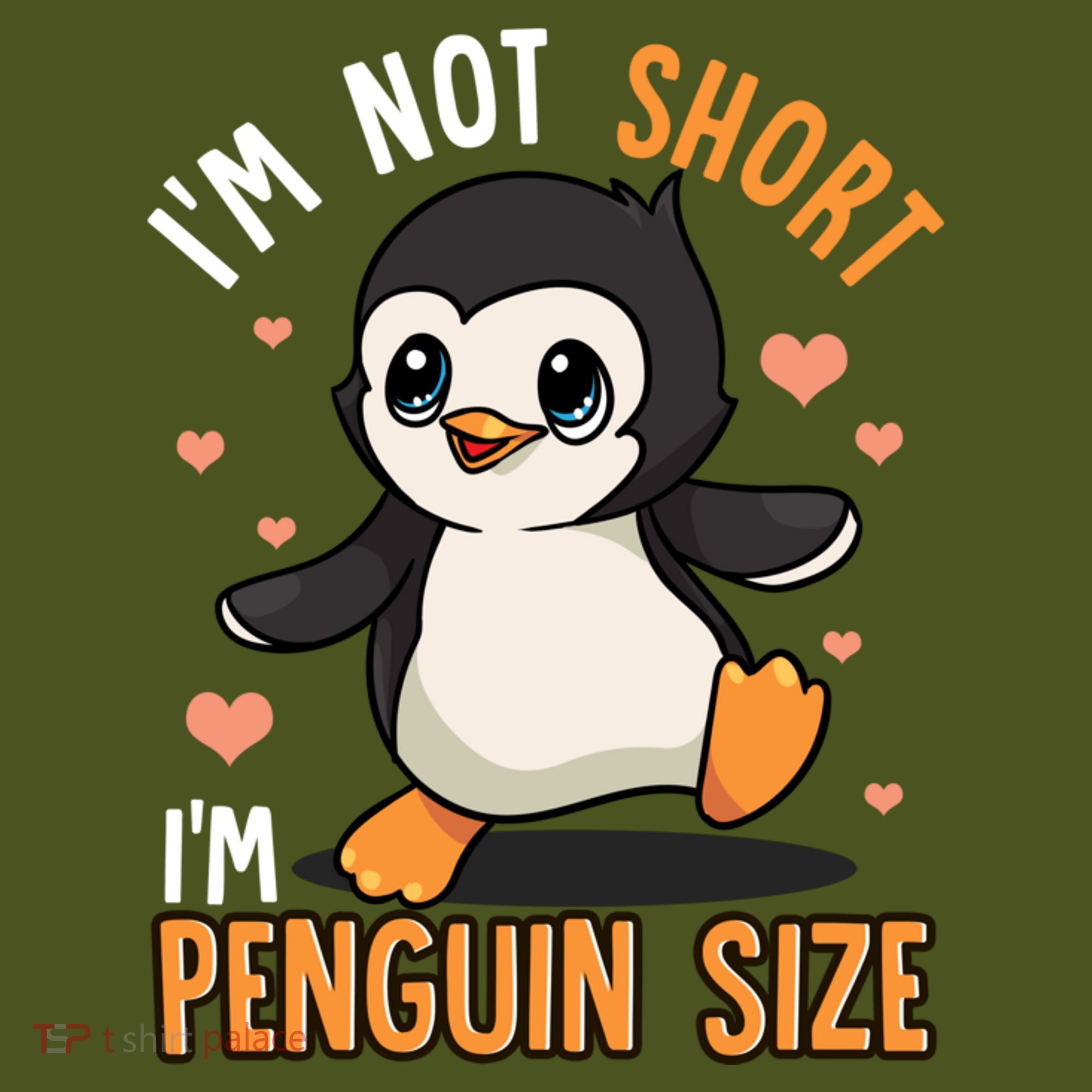 Im Not Short Im Penguin Size Funny Penguins Zoo Animals The Baniff Cuffed Pom Beanie