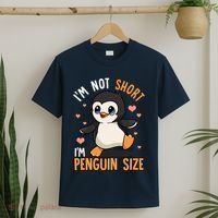 Im Not Short Im Penguin Size Funny Penguins Zoo Animals T-Shirt thumb 2