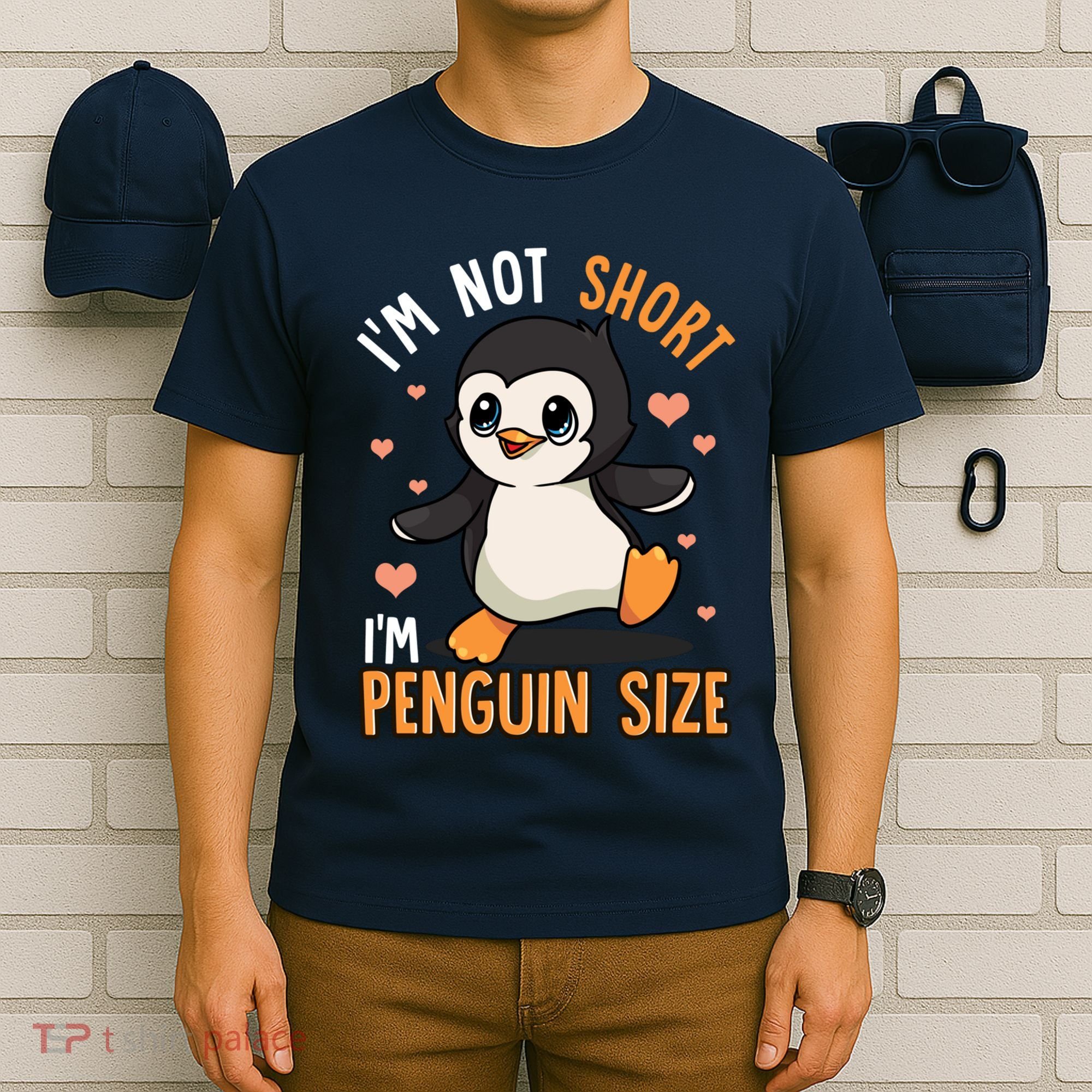 Im Not Short Im Penguin Size Funny Penguins Zoo Animals T-Shirt