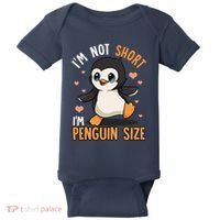 Im Not Short Im Penguin Size Funny Penguins Zoo Animals Baby Bodysuit thumb 0