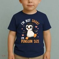Im Not Short Im Penguin Size Funny Penguins Zoo Animals Toddler T-Shirt thumb 2