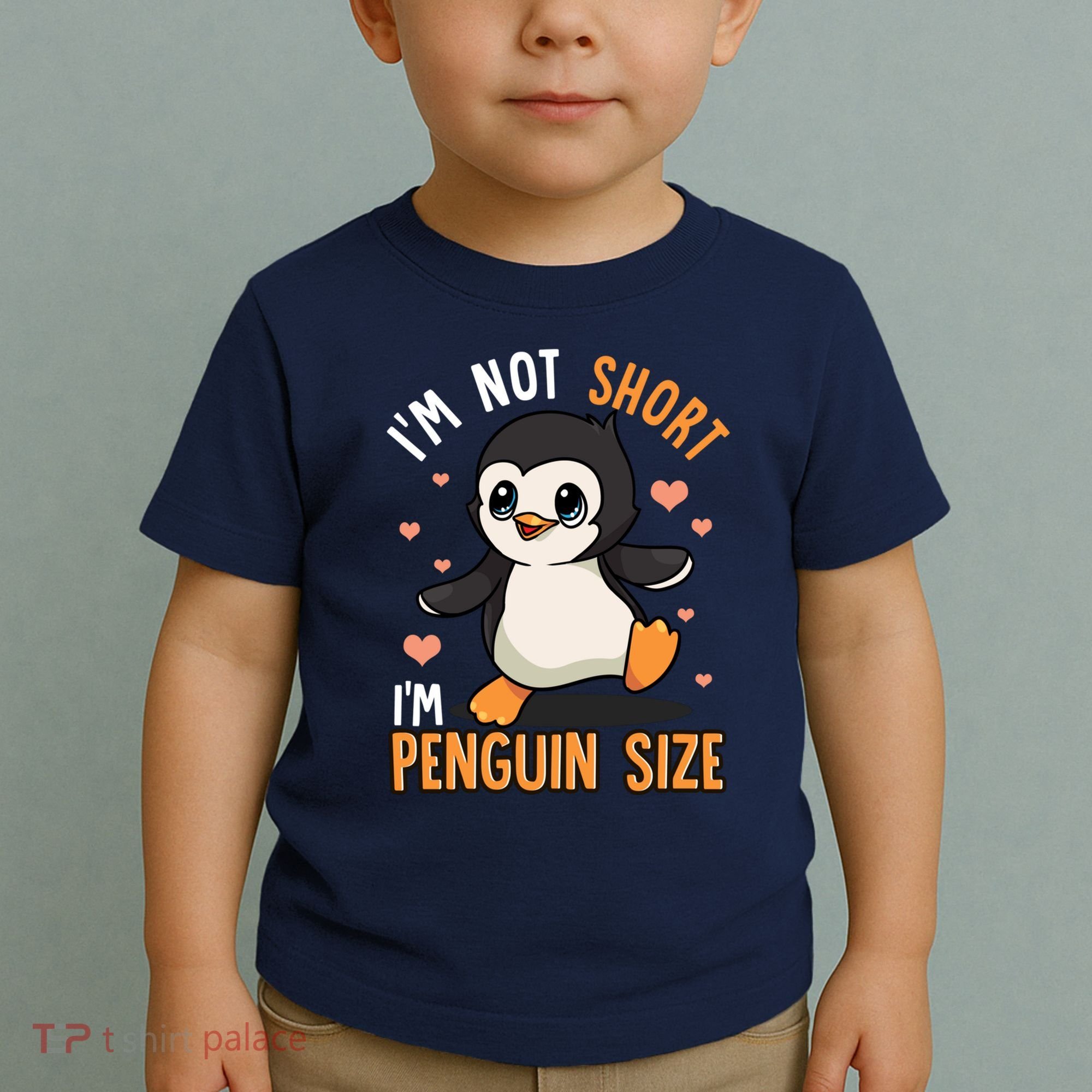 Im Not Short Im Penguin Size Funny Penguins Zoo Animals Toddler T-Shirt