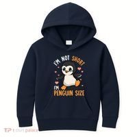 Im Not Short Im Penguin Size Funny Penguins Zoo Animals Kids Hoodie thumb 0