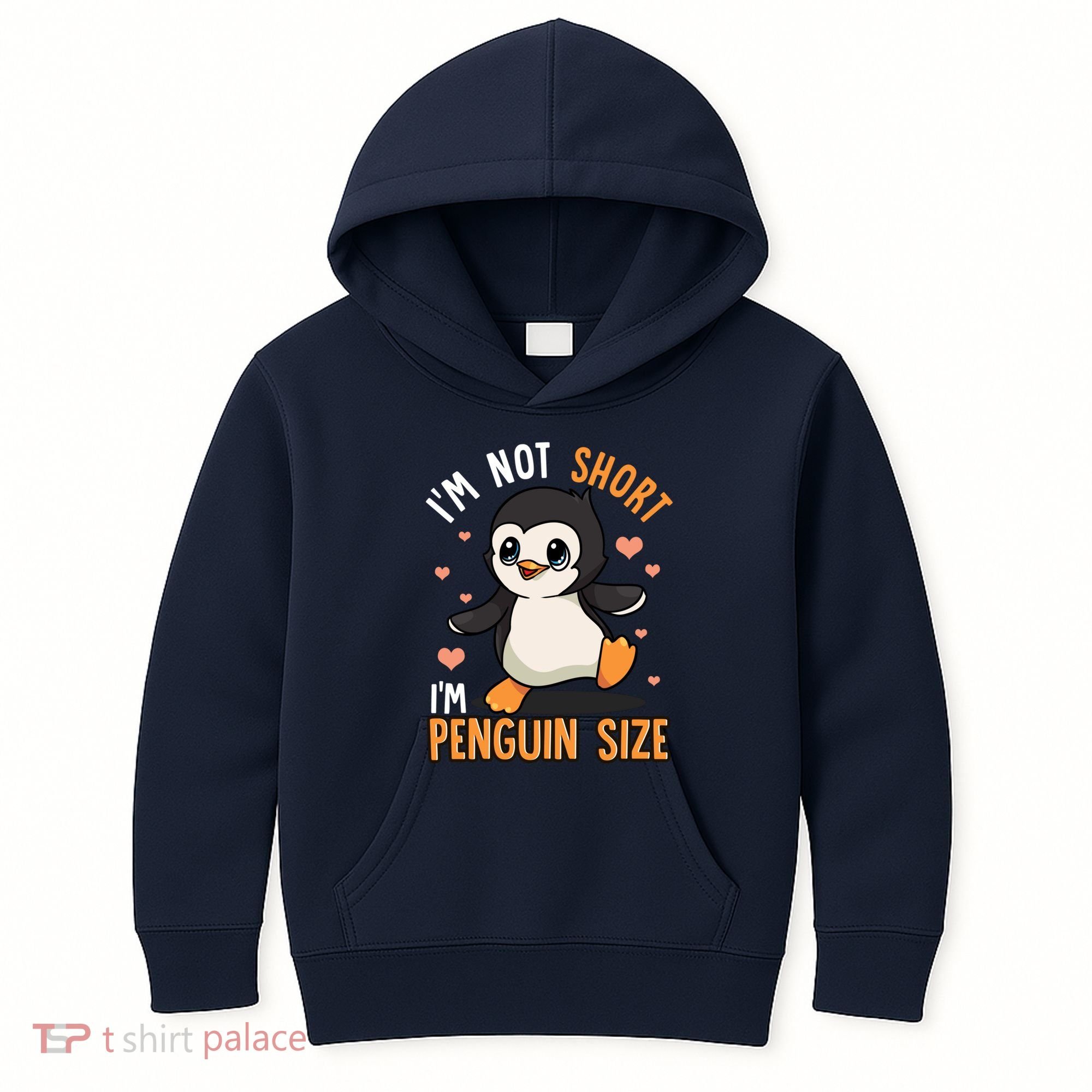Im Not Short Im Penguin Size Funny Penguins Zoo Animals Kids Hoodie