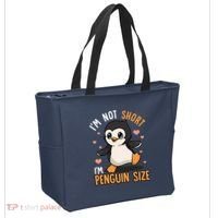 Im Not Short Im Penguin Size Funny Penguins Zoo Animals Tote Bag thumb 2