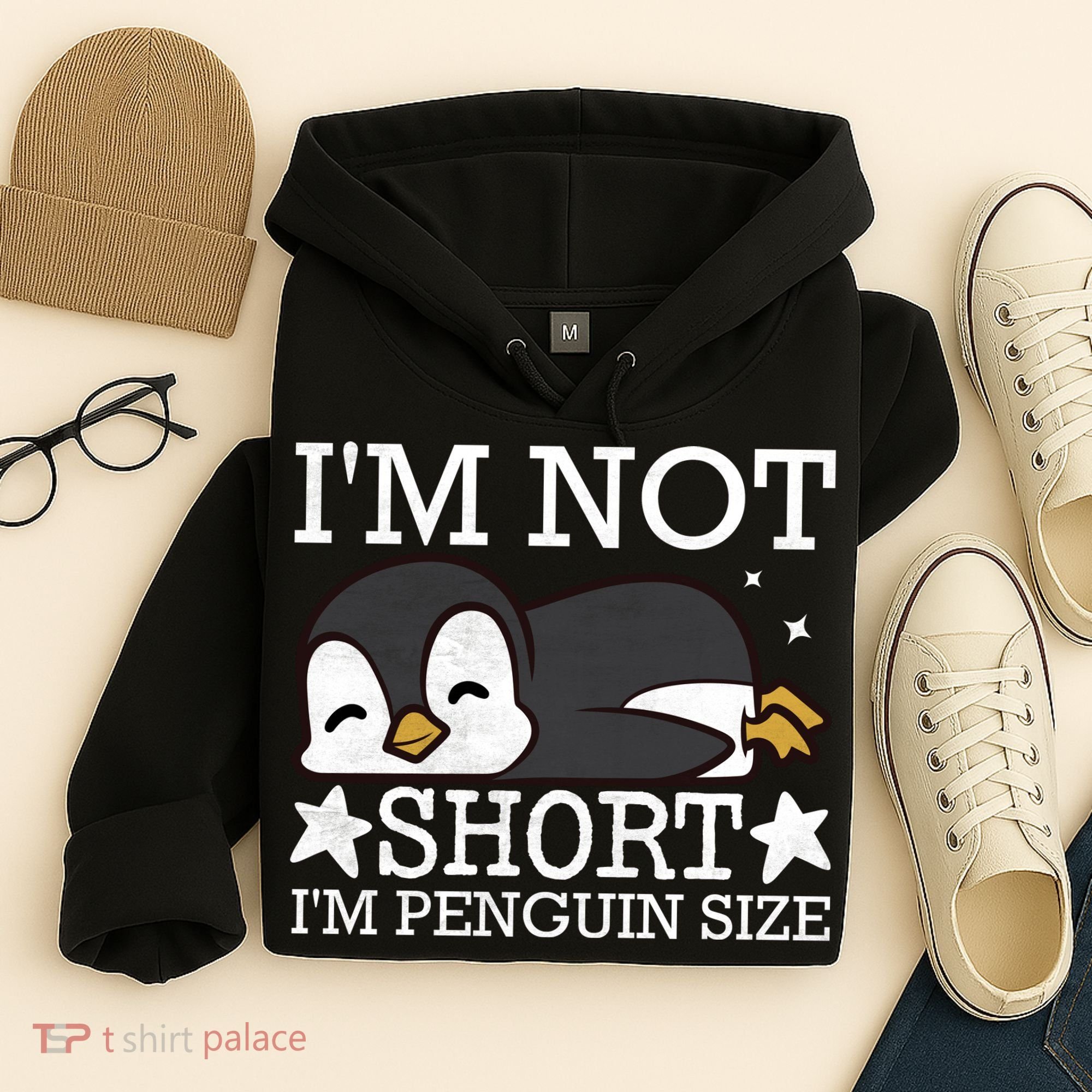 I'm Not Short I'm Penguine Size Funny Meme Hoodie