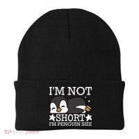 I'm Not Short I'm Penguine Size Funny Meme Beanie thumb 0