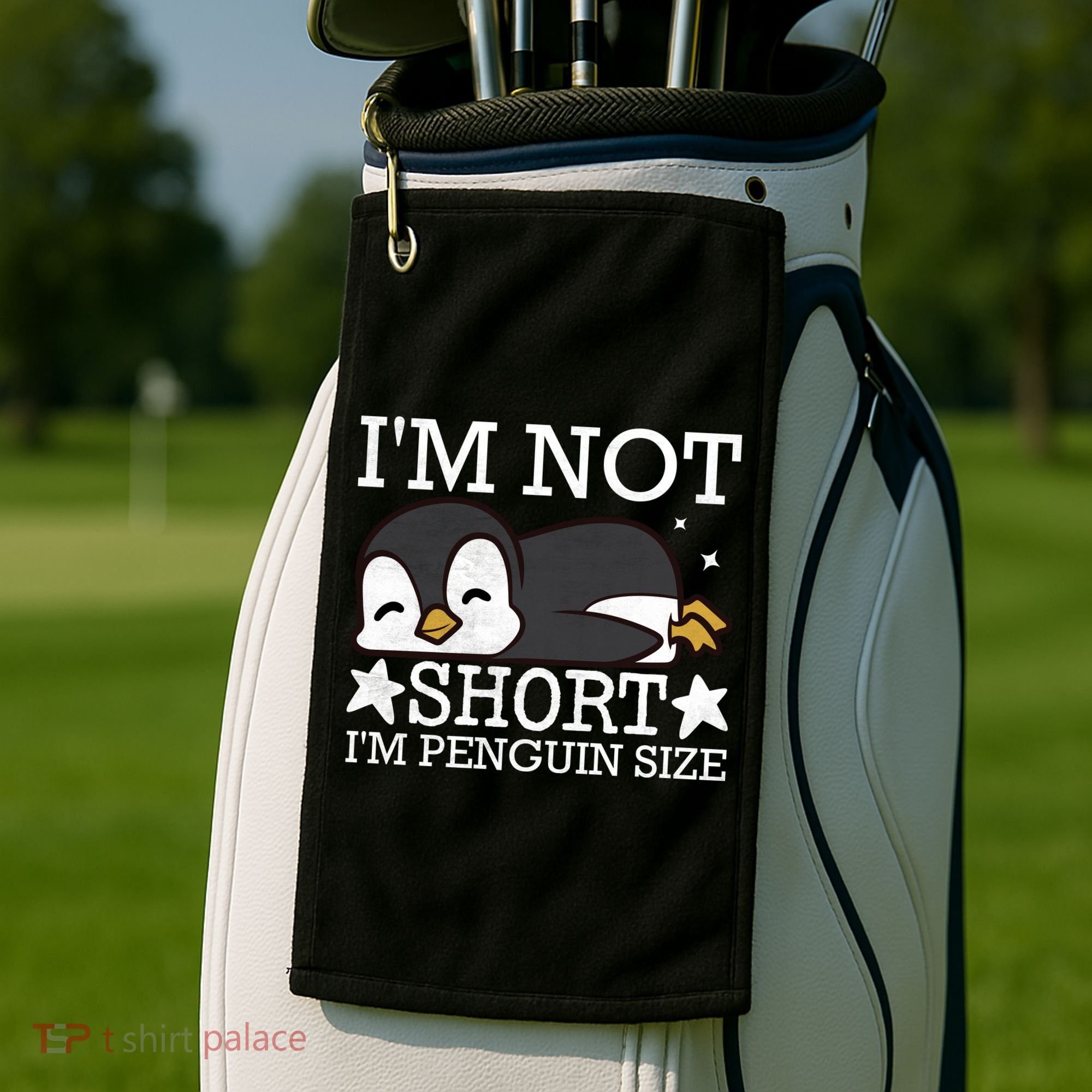 I'm Not Short I'm Penguine Size Funny Meme Golf Towel