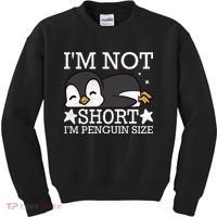 I'm Not Short I'm Penguine Size Funny Meme Kids Sweatshirt thumb 0
