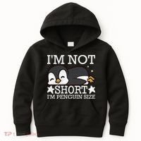 I'm Not Short I'm Penguine Size Funny Meme Kids Hoodie thumb 0