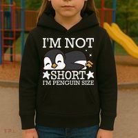 I'm Not Short I'm Penguine Size Funny Meme Kids Hoodie thumb 3
