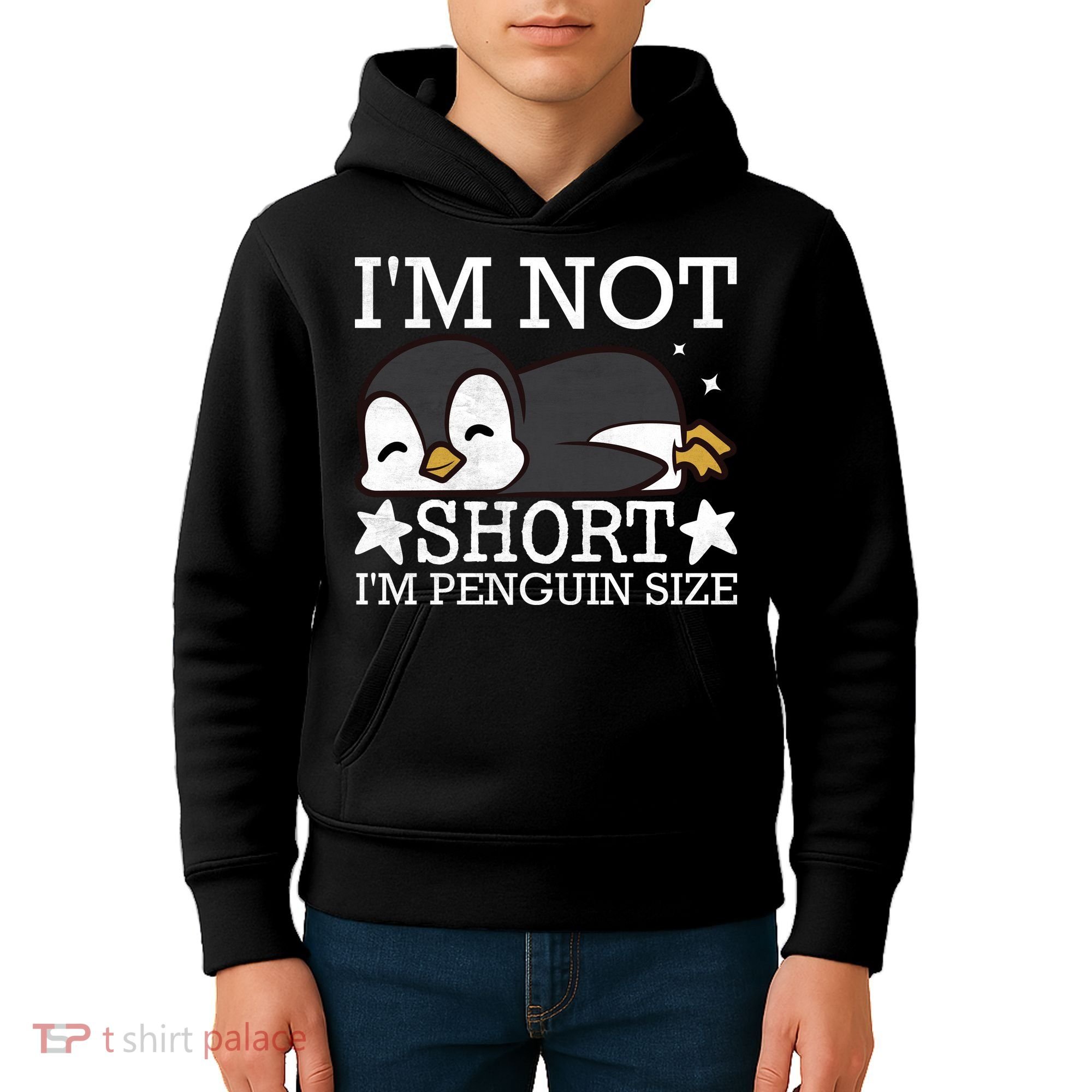 I'm Not Short I'm Penguine Size Funny Meme Kids Hoodie