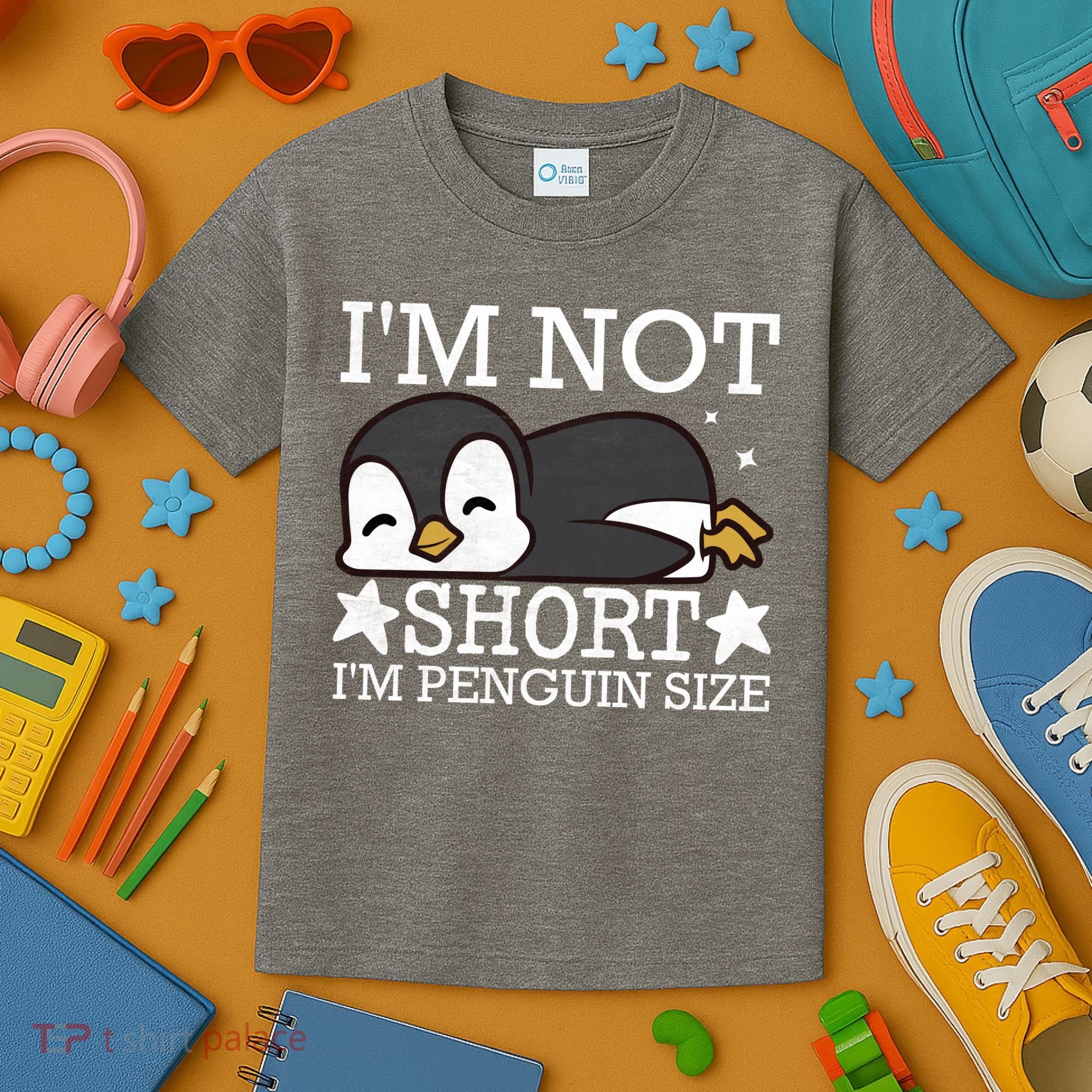 I'm Not Short I'm Penguine Size Funny Meme Kids T-Shirt