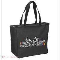 Im Not Speeding Im Qualifying Funny Good Racer Tote Bag thumb 2