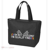 Im Not Speeding Im Qualifying Funny Good Racer Tote Bag thumb 3