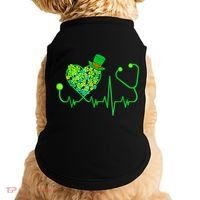 Irish Nurse Stethoscope Heartbeat Shamrock St Patricks Day Doggie Tank thumb 0