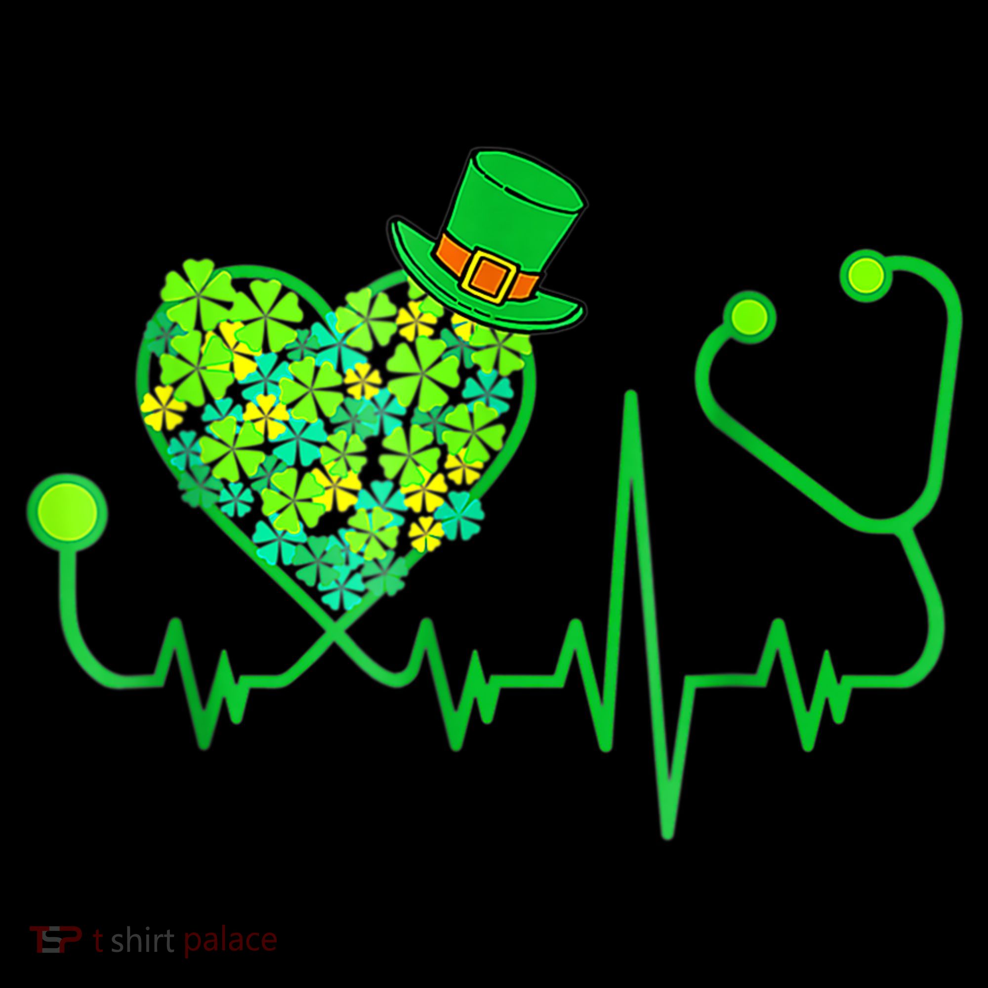 Irish Nurse Stethoscope Heartbeat Shamrock St Patricks Day Coffee Mug