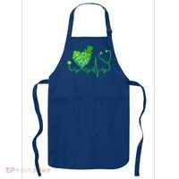 Irish Nurse Stethoscope Heartbeat Shamrock St Patricks Day Apron thumb 0