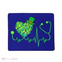 Irish Nurse Stethoscope Heartbeat Shamrock St Patricks Day Mousepad thumb 0
