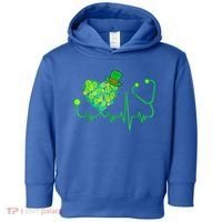 Irish Nurse Stethoscope Heartbeat Shamrock St Patricks Day Toddler Hoodie thumb 0