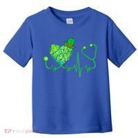 Irish Nurse Stethoscope Heartbeat Shamrock St Patricks Day Toddler T-Shirt thumb 0
