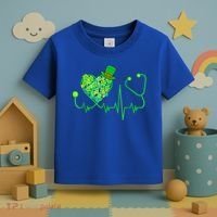 Irish Nurse Stethoscope Heartbeat Shamrock St Patricks Day Toddler T-Shirt thumb 3