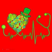 Irish Nurse Stethoscope Heartbeat Shamrock St Patricks Day Santa Hat thumb 1