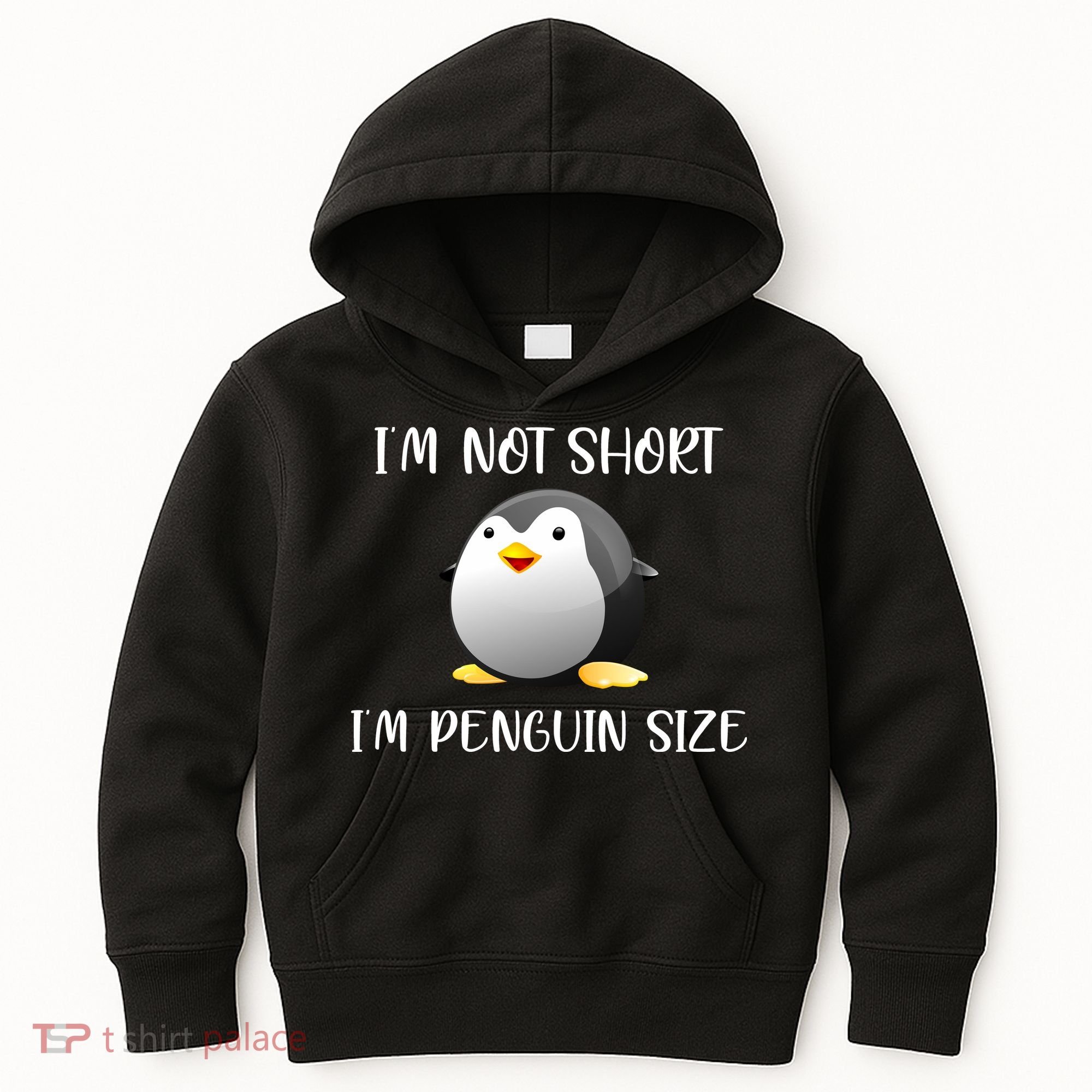 Im Not Short Im Penguin Size Kids Hoodie