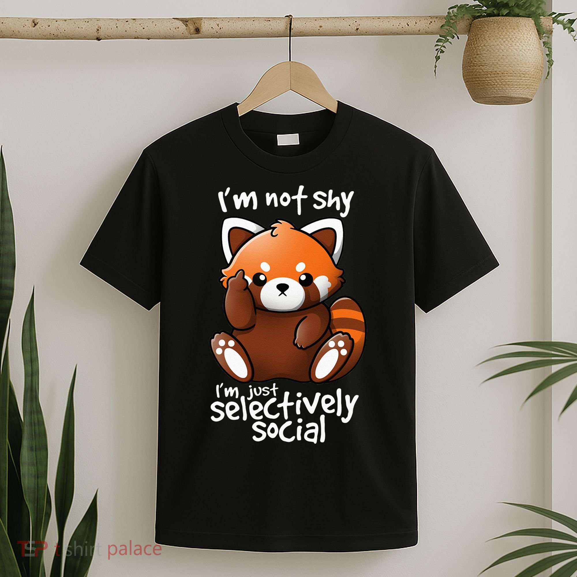 Im Not Shy Im Just Selectively Social Red Panda Antisocial T-Shirt