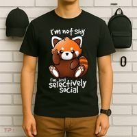 Im Not Shy Im Just Selectively Social Red Panda Antisocial T-Shirt thumb 6