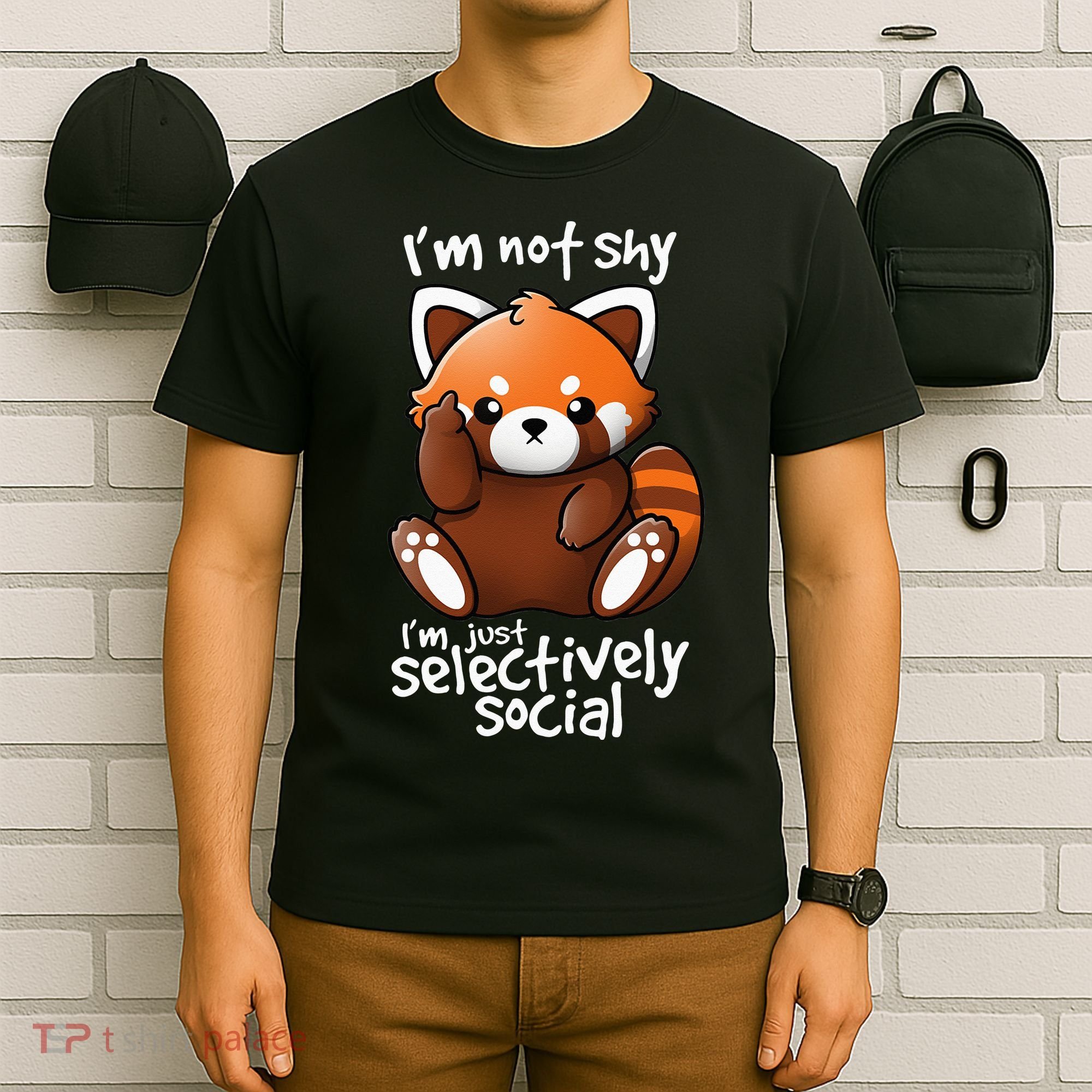 Im Not Shy Im Just Selectively Social Red Panda Antisocial T-Shirt