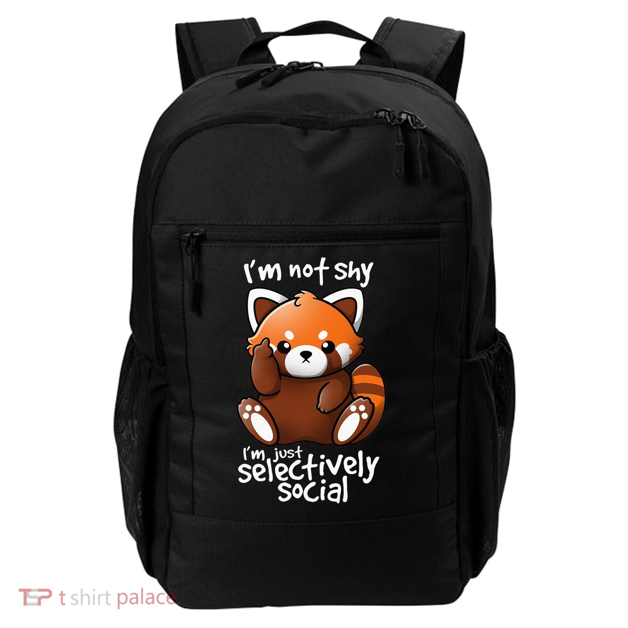 Im Not Shy Im Just Selectively Social Red Panda Antisocial Backpack