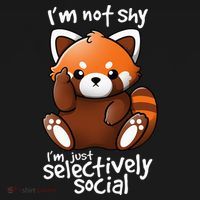 Im Not Shy Im Just Selectively Social Red Panda Antisocial Women's Hoodie thumb 2