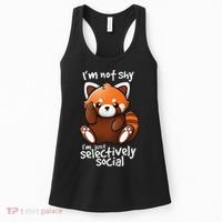 Im Not Shy Im Just Selectively Social Red Panda Antisocial Women's Tank Top thumb 0