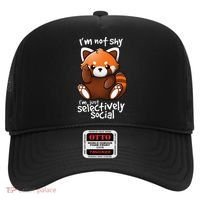 Im Not Shy Im Just Selectively Social Red Panda Antisocial Hat thumb 0