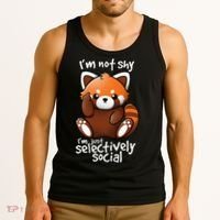 Im Not Shy Im Just Selectively Social Red Panda Antisocial Tank Top thumb 3