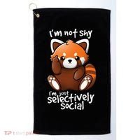 Im Not Shy Im Just Selectively Social Red Panda Antisocial Golf Towel thumb 0
